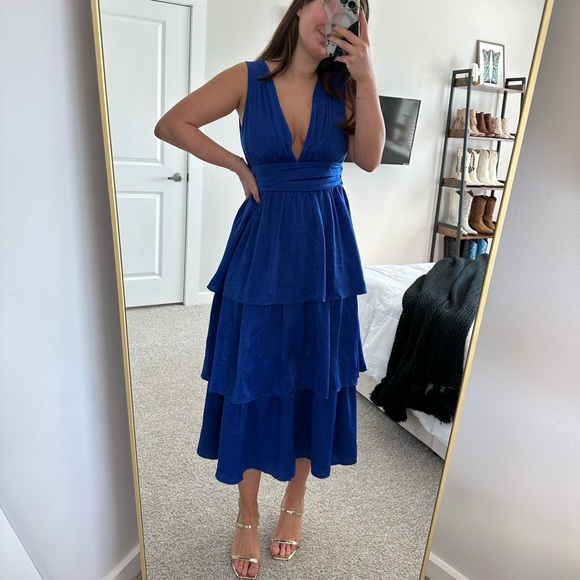 Lulu’s Peak Party Vibes Cobalt Blue Midi Dress - Picture 3 of 9